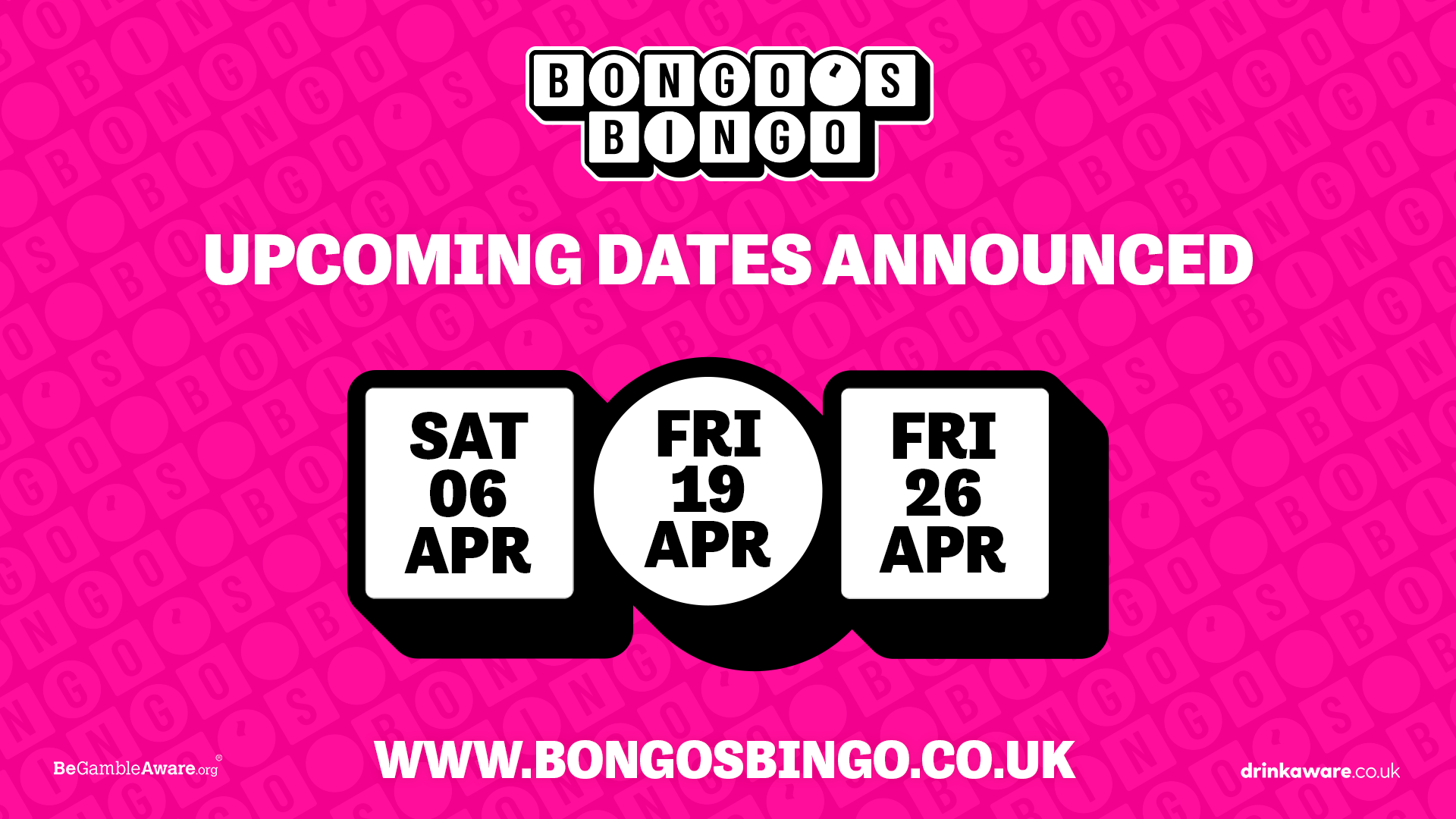 April dates for Bongos Bingo Wigan